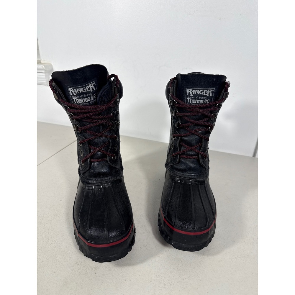 Ranger Thermolite Insulated Winter Boots Mens 5 Black Leather Rubber Steel Shank
